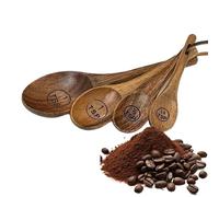 Cucchiai da dosaggio in legno, misurini e cucchiai in legno, secchio per spezie per zucchero e sale, materiale macinato per caffè chicchs per lattine