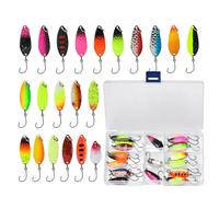 Cucchiai da Esche - 21 Pezzi di Esche da Lancio con Amo per la a Casting - Cucchiaino per il Lancio | per Lago, Stagno, Notte, Mattino, Attività All'aperto, Acqua Salata, Acqua, Fiume