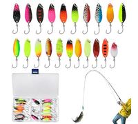 Cucchiai da Esche | 21 Pezzi di Esche da Lancio con Amo per la a Casting - Esca Per Il Jigging | Per La In Acqua Fiume Lago Stagno Durante La Notte E Il Mattina All'Aperto E In Acqua Salata