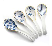 Cucchiai da minestra cinesi, cucchiaini da minestra in ceramica da 15 cm, wonton gnocco miso, set di 4 (modello)