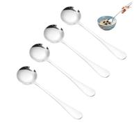 Cucchiai da zuppa, cucchiai in acciaio inossidabile da 2 pezzi con comodo cucchiaio rotondo con manico lungo per la Cucinas di casa, il ristorante, il bar (cucchiaio d'argento)