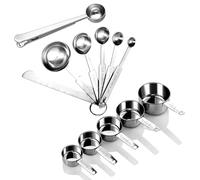 Cucchiai Dosatori in Acciaio Inox Misurini Cucina Preciso Measuring Spoons per Misurazione a Secco e Ingredienti Liquidi Set di 12