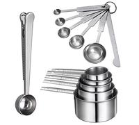Cucchiai Dosatori in Acciaio Inox Misurini Cucina Preciso Measuring Spoons per Misurazione a Secco e Ingredienti Liquidi Set di 12