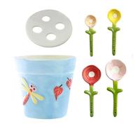 Cucchiai dosatori S, 5 pezzi in ceramica decorativa, supporto per cucchiai dosatori, per condire, cucinare, farina, ingredienti secchi e umidi, preparazione dei pasti, cucina e sala da pranzo