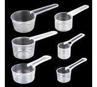 Cucchiai Dosatori Trasparente in Plastica, Cucchiaio Graduato Clear Gram 5 g/7,5 g/10 g/15 g/20 g/25 g, Proteine in Polvere Misurino a Cucchiaio,Cucchiaio con Scala per Caffè/Latte in Polvere, 6 Pz.