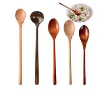 Cucchiai in legno per cucinare, 5 cucchiai da miele in legno, resistente al calore, per mescolare, mescolare e servire in cucina