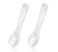 Cucchiai in madreperla, set da 2 pezzi - 9 cm di caviale bianco con manico dritto, ideali per caviale di pesce, sushi e prelibatezze, materiale in madreperla bianca di alta qualità per un servizio