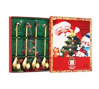 Cucchiai Natalizi per Caffè,4 Pezzi Acciaio Inossidabile Stoviglie Festive | Cucchiai da Dessert per le Festività | Per Cucina Festa Esposizione Stagionale Dessert Zuppa Ristorante Hotel Frullato Marm