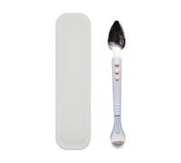 Cucchiai per bambini a doppia faccia con pratica scatola portaoggetti | Cucchiai in silicone per alimenti per bambini utili per purea di frutta, cibo, gelati, appartamenti, scuole, ristoranti