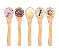 cucchiai per bambini in legno mini da 12,5 cm per gelato zucchero Cucchiaino da caffè Cucchiaio da tavola per condimenti da pezzi Cucchiai di legno Spoons