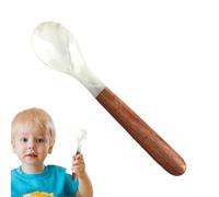 Cucchiai per caviale - Forchetta per torta di frutta | Cucchiaio in conchiglia naturale | Fatto a mano con perle di vongole | Cucchiai per caviale con manico in legno naturale cucchiaio in madreperla