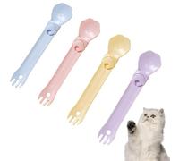 Cucchiai per gatti cibo umido cucchiaio alimentatore in strisce per gatti 4 mangiatoie Happy Spoon Stick con pettine, cucchiaio da spremere con strisce per gatti che si può leccare