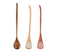 Cucchiai per mescolare - Cucchiai per mescolare con design a d'ape da 3 pezzi | Cucchiai agitatori per miele in legno | Cucchiaio per miele con bastoncino per miscelare con manico lungo