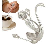 Cucchiai per Mescolare il Caffè,Sei Pezzi In Lega Di Zinco Con Manico Lungo Moderno - Cucchiaio Da Dessert E Mescolatore Per Caffè - Per Cucina Bar Ristorante Appartamento Ufficio Festa Dessert