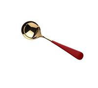Cucchiai per uso domestico in acciaio inox rotondo cucchiaio-cena cucchiai in metallo per zuppe, cereali, dessert, latte, tè, caffè cucina o ristorante - 15,5 x 4,2 cm (colore: D) (B)