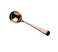 Cucchiai per uso domestico in acciaio inox rotondo cucchiaio-cena cucchiai in metallo per zuppe, cereali, dessert, latte, tè, caffè cucina o ristorante - 15,5 x 4,2 cm (colore: D) (E)