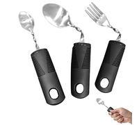 Cucchiai, utensili adattivi da 3 pcs specchio lucidamento per posate curve flessibili piegabili per posate con impugnatura in plastica per le posate per anziani per il paziente anziano