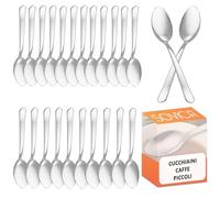 Cucchiaini da caffè in acciaio inox 11 cm - Resistenti e brillanti - Ideali per espresso, cappuccino e dessert - Perfetti per casa, bar e ristoranti (24 pezzi)