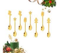 Cucchiaini da Caffè, panemy Regali Natalizi, Cucina Natale, Set Natalizio, Regali Natalizi, Accessori Cucina Natalizi, per Tazze Natalizie Particolari, Per gli Amanti del Caffè e dei Dolci (8, JH8)