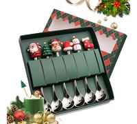 Cucchiaini da Caffè, panemy Regali Natalizi, Cucina Natale, Set Natalizio, Regali Natalizi, Accessori Cucina Natalizi, per Tazze Natalizie Particolari, Per gli Amanti del Caffè e dei Dolci (6, Y6L)