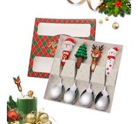 Cucchiaini da Caffè, panemy Regali Natalizi, Cucina Natale, Set Natalizio, Regali Natalizi, Accessori Cucina Natalizi, per Tazze Natalizie Particolari, Per gli Amanti del Caffè e dei Dolci (4, DY4)