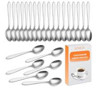 Cucchiaini da caffè piccoli in acciaio inox 12 cm - Resistenti e brillanti - Ideali per espresso e cappuccino - Perfetti per casa, bar e ristoranti (24 Pezzi)