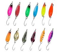 Cucchiaini Da Pesca Esche 12 Pezzi Esche Artificiali,Esche Da Pesca, Fishing Set,Esche Per La Pesca Alla Trota,Spoon Trout Area Per Trota, Persico,Luccio Spoon Kit Con Scatola
