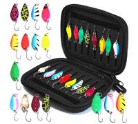 Cucchiaini Da Pesca Esche 16 Pezzi Esche Artificiali,Esche Da Pesca, Fishing Set,Esche Per La Pesca Alla Trota,Spoon Trout Area Per Trota, Persico,Luccio Spoon Kit Con Scatola