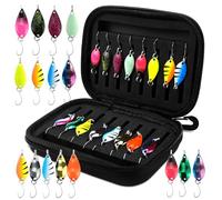 Cucchiaini da Pesca Esche 16 Pezzi Esche per la Pesca Alla Trota, Cucchiaio da Pesca Trota, Cucchiaino Esca da Pesca, Spoon per Trote, Persico, Luccio con Scatola