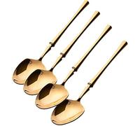 Cucchiaini Dessert Zuppa Cucchiaio In Acciaio Inossidabile, Da Minestra Con Manico Lungo In Oro 4 Pezzi, Per La Cucina Domestica, Ristorante, Dessert, Caffè, 7,67 Pollici Resistenti Cucina(A)