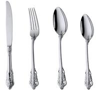 Cucchiaini Dessert Zuppa Set da 4 pezzi di posate forchetta e cucchiaio, forchette pranzo in acciaio inox goffrato, for forche for insalata cucina casa, frutta Resistenti Cucina(D)