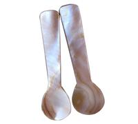 Cucchiaini per caviale, 2 pezzi Cucchiaio in madreperla 9 cm Cucchiaini da caffè piccoli per barattoli Piccoli con manico rotondo per servire uova di caviale, cucchiaio