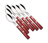 Cucchiaino caffè inox legno rosso Tramontina Polywood set 6 pz cm 15
