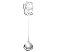Cucchiaino da caffè a forma di gatto, manico lungo, in acciaio inox, lavabile in lavastoviglie