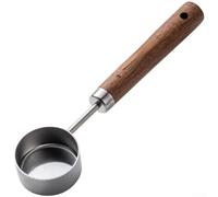 Cucchiaino da caffè con manico in noce nera, 15 ml, in acciaio inox (A)