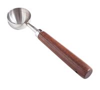 Cucchiaino da caffè con manico in noce vintage, misura chicco in acciaio inox e alimentazione per tè portatile per misurare la polvere