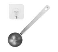 Cucchiaino da caffè, dosa cucchiaini da caffè, cucchiaio dosatore cafe, argento, in acciaio inox, con 1 gancio trasparente, per caffè, gelato, cucchiaino, farina, detersivo