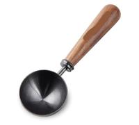 Cucchiaino da caffè in acciaio inossidabile con manico in noce nera, 10 g - dosatore(Black)