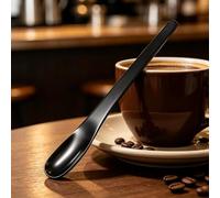 Cucchiaino da caffè in acciaio inox opaco squisito con manico lungo | Cucchiaio per mescolare il caffè, argentato, piccolo cucchiaio per sale e condimenti, accessori da bar, nero
