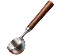 Cucchiaino da caffè in legno di noce, 30 ml, testa in acciaio inox (D) | Acciaio 304, dosaggio preciso da 15 ml, utensile da cucina, facile da pulire, resistente alla ruggine