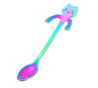 Cucchiaino da caffè Mini Cat, Cucchiaino per gatti da caffè da dessert, Cucchiaini da Cat Stoviglie in acciaio inossidabile Posate, adorabile cucchiaio da dessert con rive