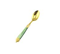 Cucchiaino da caffè Mirage in Ghiere oro Tin Gold 18.10 (AISI 304) manico perlato doppia ghiera lavabili in lavastoviglie Verde Perlato verde