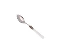 Cucchiaino da Caffè Modello Penelope Set di 6 Pezzi in acciaio 18.10 Lunghezza 26 cm manico in PPMA lavabile in lavastoviglie colore Bianco bianco