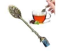 Cucchiaino da caffè retrò, cucchiaino da caffè in,Cucchiai da dessert intagliati decorativi | Cucchiaino da in pietra grezza di, cucchiaino per mescolare bevande per espresso, t