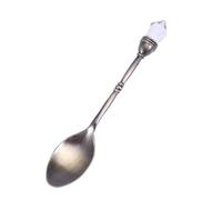 Cucchiaino da Caffè Retrò Stile Corte Europea, Lega di Zinco Argento | Mescolare Bevande e Piccole Torte, Look Elegante per Tè Pomeridiano e Bar, Finitura Decorativa