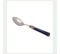 Cucchiaino da Caffè VITTORIA Set di 6 Pezzi in acciaio 18.10 Lunghezza 16 cm manico in Plexiglas con ghiera Anticata lavabile in lavastoviglie blu blu