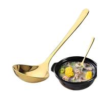 Cucchiaino da tè in acciaio inossidabile - Cucchiaio da argento a manico lungo | Cucchiaio da zuppa grande per pasti quotidiani, cereali e zuppe, finitura lucida a specchio