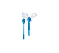 MAM Cucchiaini Termosensibili con Custodia – Cambiano colore – 6+ mesi – 2 morbidi Azzurri