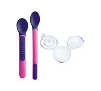 MAM Heat Sensitive Spoons & Cover - Cucchiaini sensibili al calore con coperchio colore deep pink