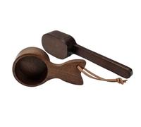Cucchiaino Macinato for Caffè, 2 Cucchiaini Caffè In Legno, Utensili Cucina Multiuso, Cucchiaio Da Tavola, for Chicchi Macinati, Caffè Espresso E Tisane Sfuse, Spezie(C)